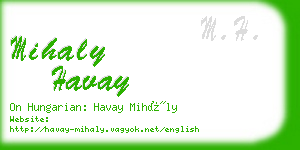 mihaly havay business card